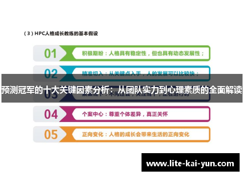 预测冠军的十大关键因素分析：从团队实力到心理素质的全面解读